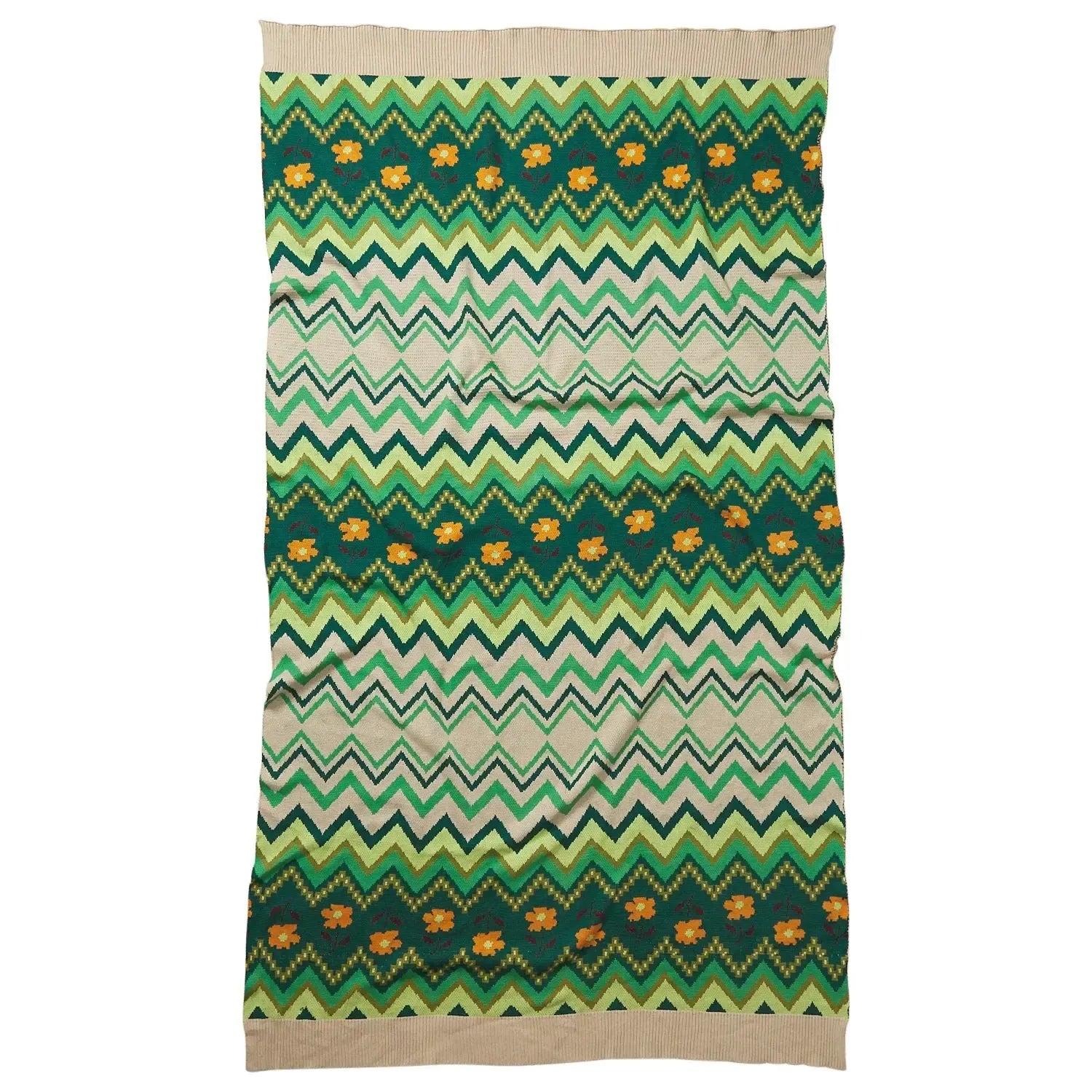 Calina Cotton Knit Blanket - Verdant-Soft Furnishings-Sage & Clare-The Bay Room