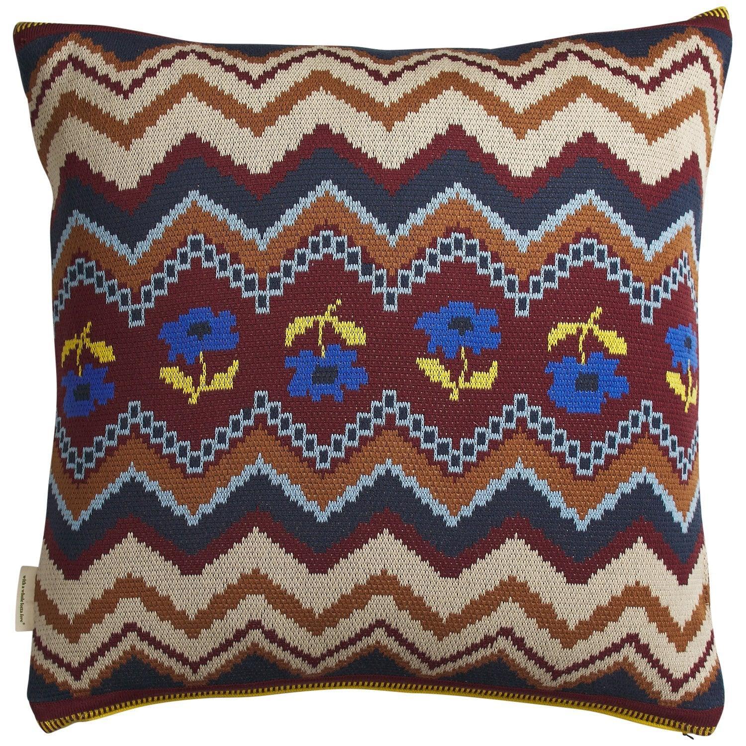 Calina Knit Cushion - Ink-Soft Furnishings-Sage & Clare-The Bay Room