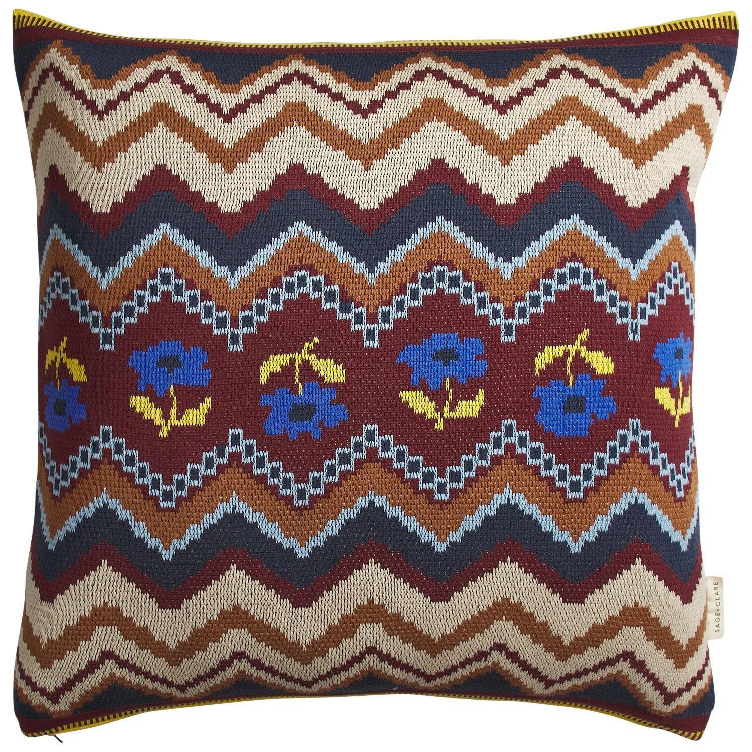 Calina Knit Cushion - Ink-Soft Furnishings-Sage & Clare-The Bay Room