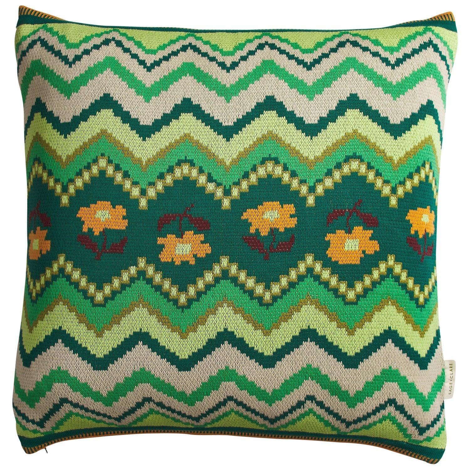 Calina Knit Cushion - Verdant-Soft Furnishings-Sage & Clare-The Bay Room