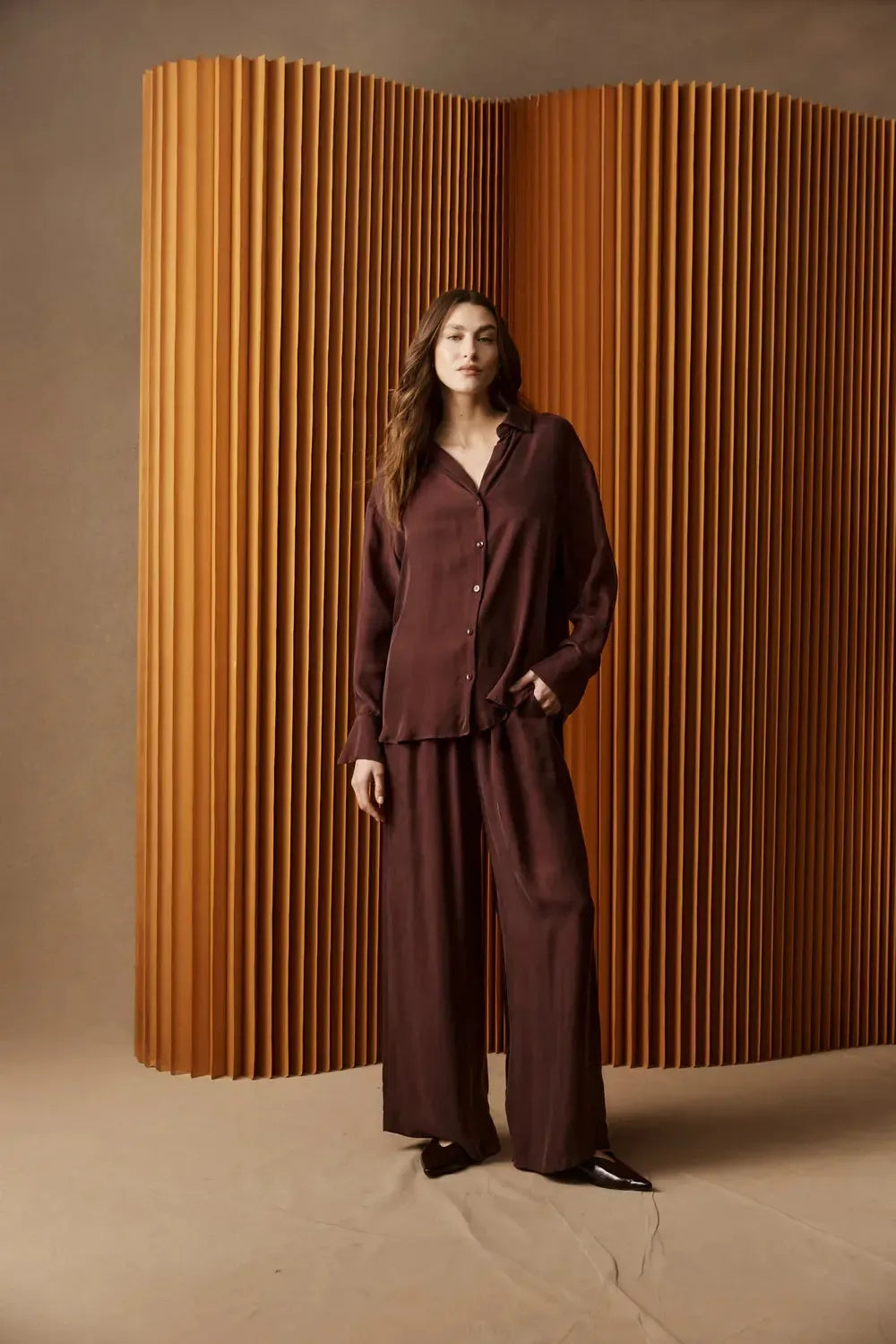 Calista Shirt - Mahogany-Tops-Eb & Ive-The Bay Room