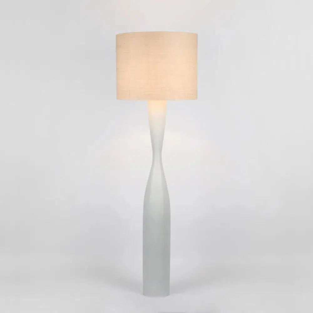 Callum Floor Lamp Base White with Natural Shade-Lighting-MRD Home-The Bay Room