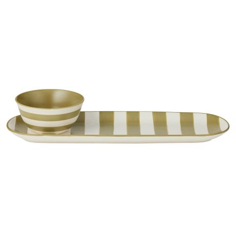 Calypso Ceramic 2pc Set 36x11x5cm Olive-Dining & Entertaining-Coast To Coast Home-The Bay Room