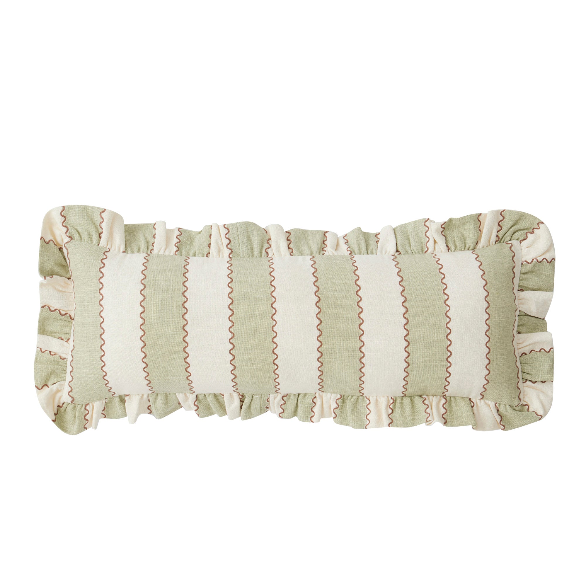 Camilla Cotton Cushion 25x70cm Pistachio-Soft Furnishings-Coast To Coast Home-The Bay Room