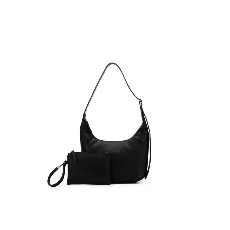 Camille Black Hobo Shoulder/Crossbody Bag-Bags & Clutches-Black Caviar Designs-The Bay Room