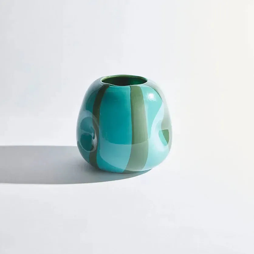 Candy Small Teal Vase-Pots, Planters & Vases-Ben David by KAS-The Bay Room