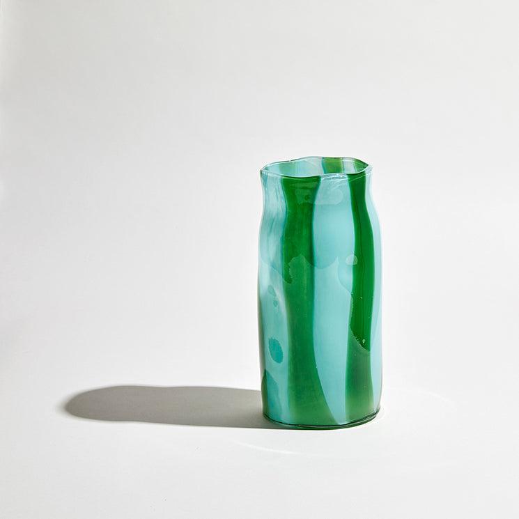 Candy Vase Cylinder Sky/Emerald-Pots, Planters & Vases-Ben David by KAS-The Bay Room