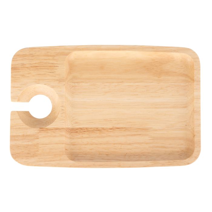 Cantina Rubber Wood Serving Board with Wine Glass Holder 23x15x1.5cm-Dining & Entertaining-Davis & Waddell-The Bay Room