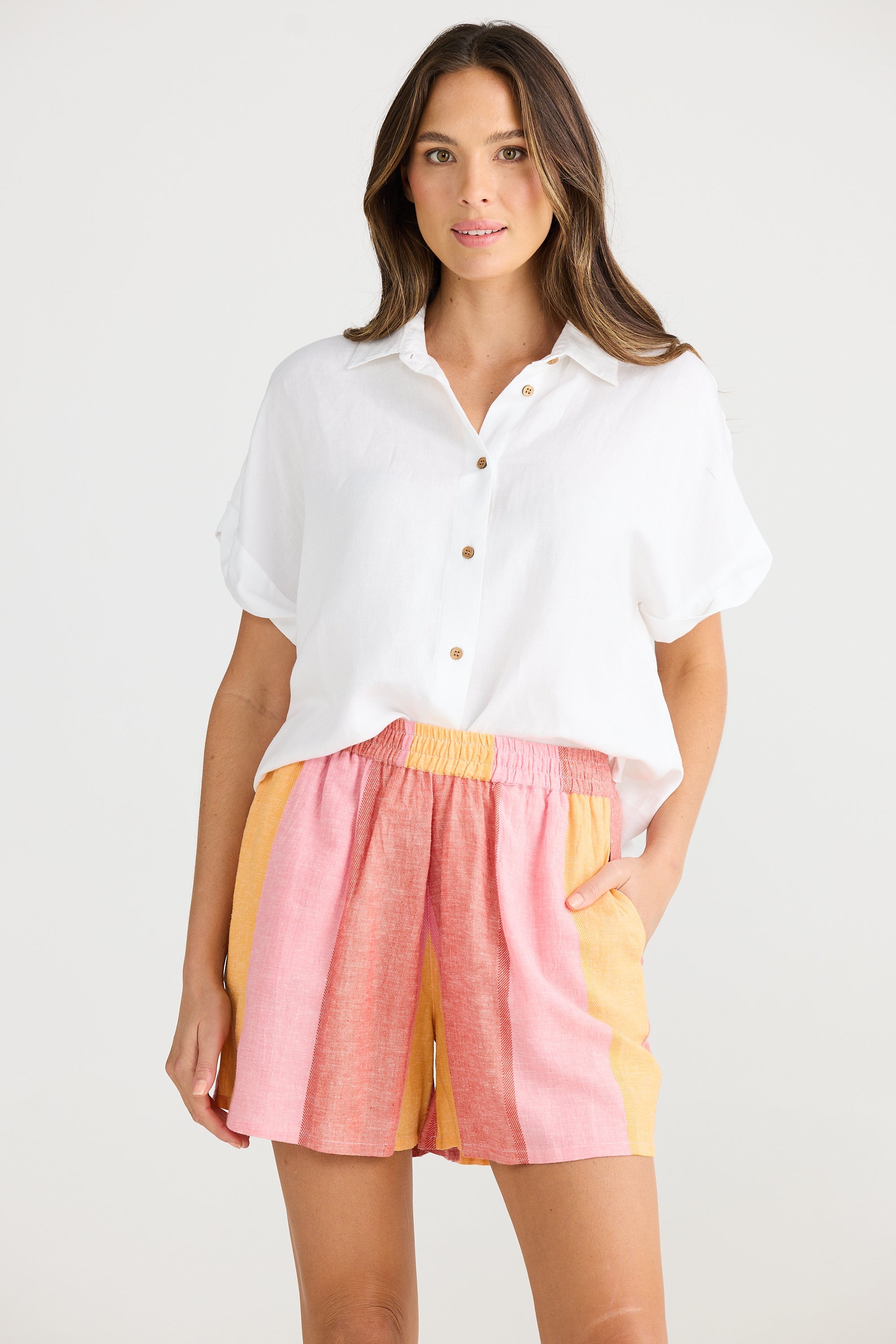 Capri Shorts - Lisbon Stripe-Shorts-The Shanty Corporation-The Bay Room