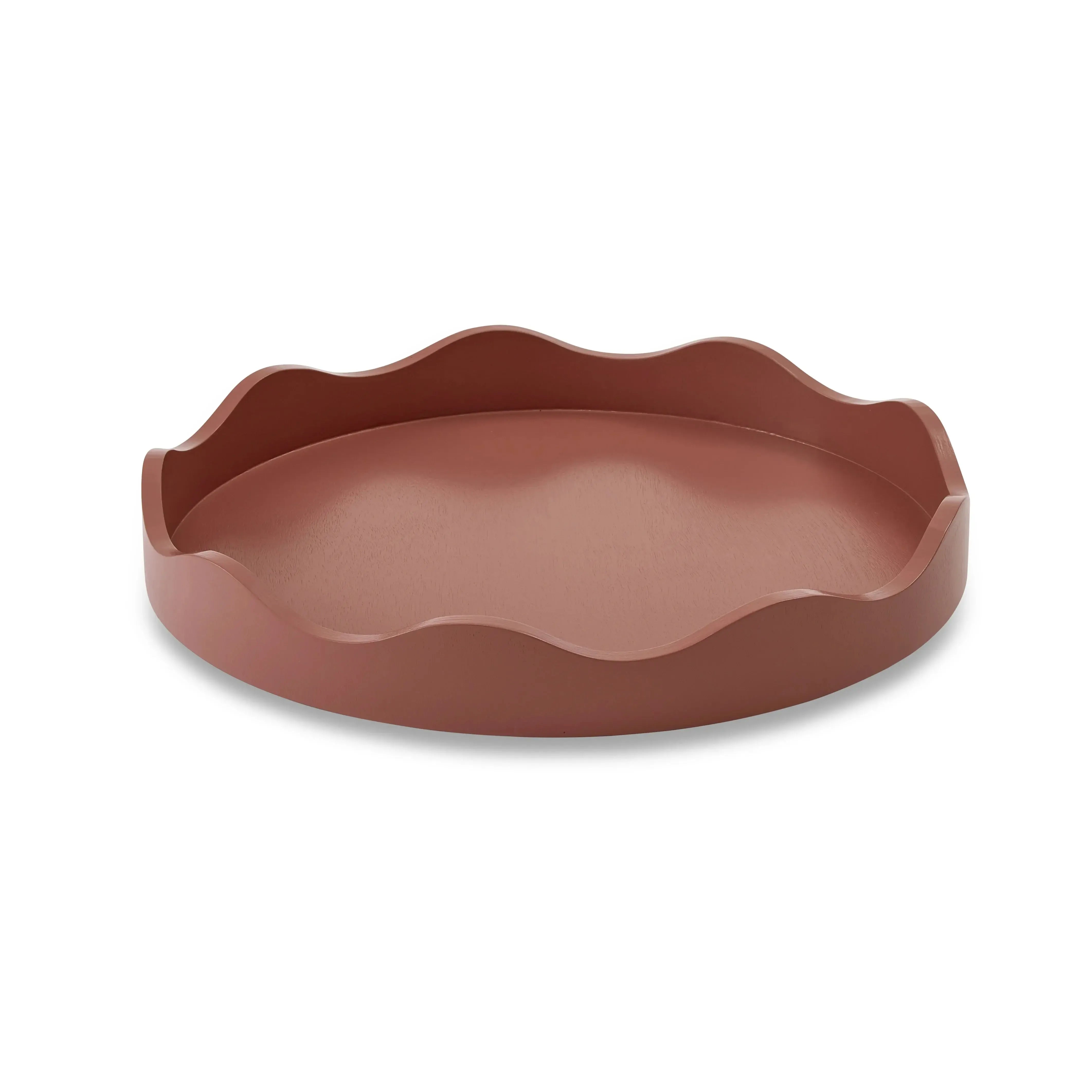 Carey Rosewood Round Wavy Tray 47cm-Decor Items-Madras Link-The Bay Room