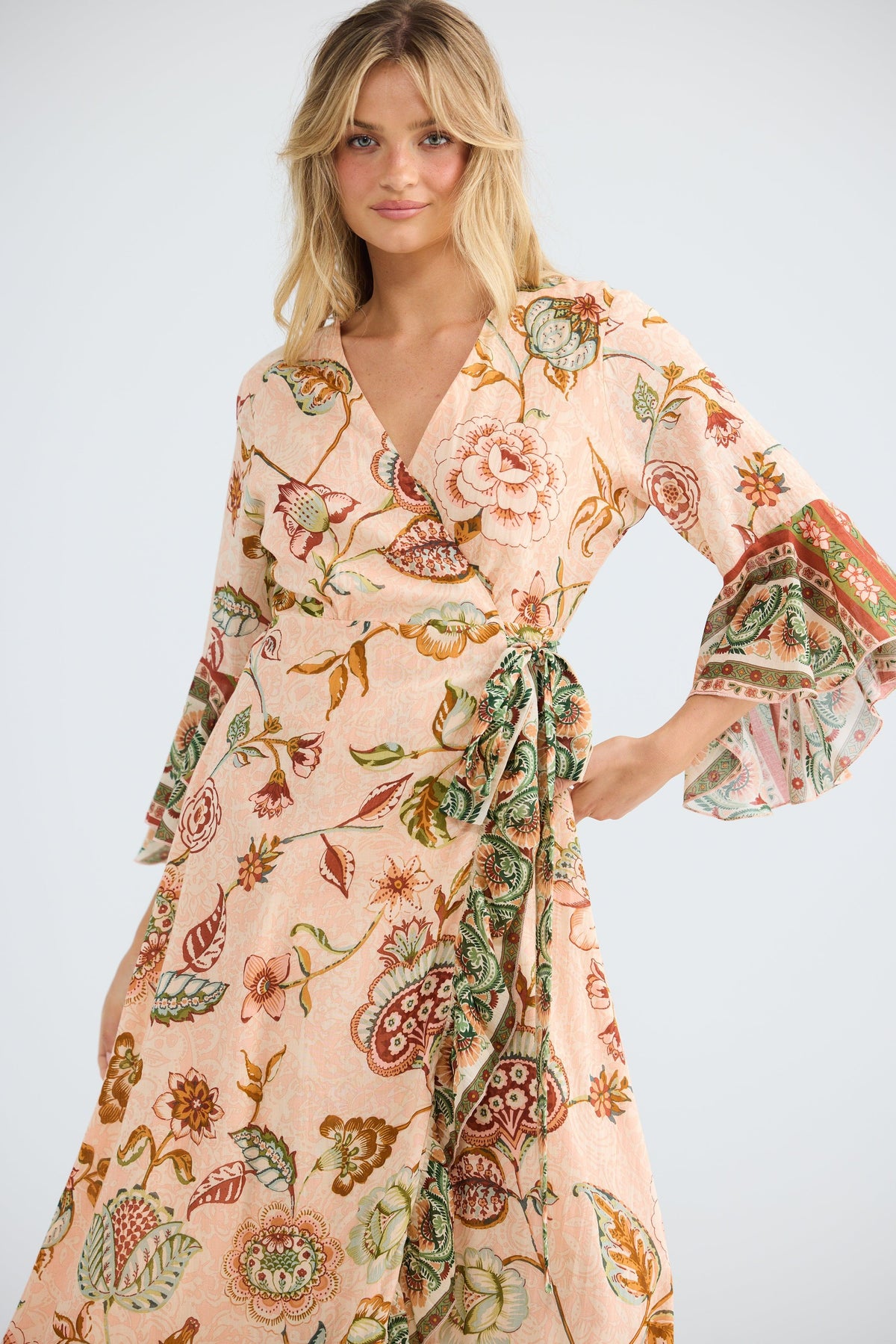 Carly Wrap Dress - Wildflower Oasis-Dresses-Talisman-The Bay Room