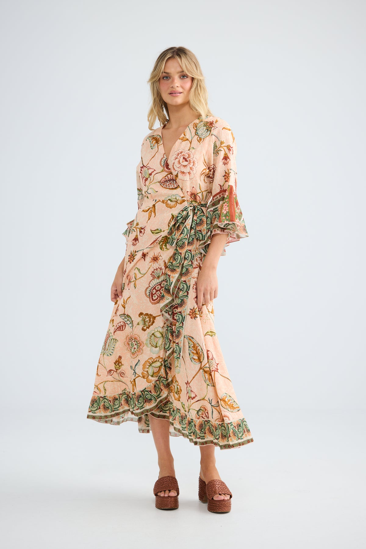Carly Wrap Dress - Wildflower Oasis-Dresses-Talisman-The Bay Room