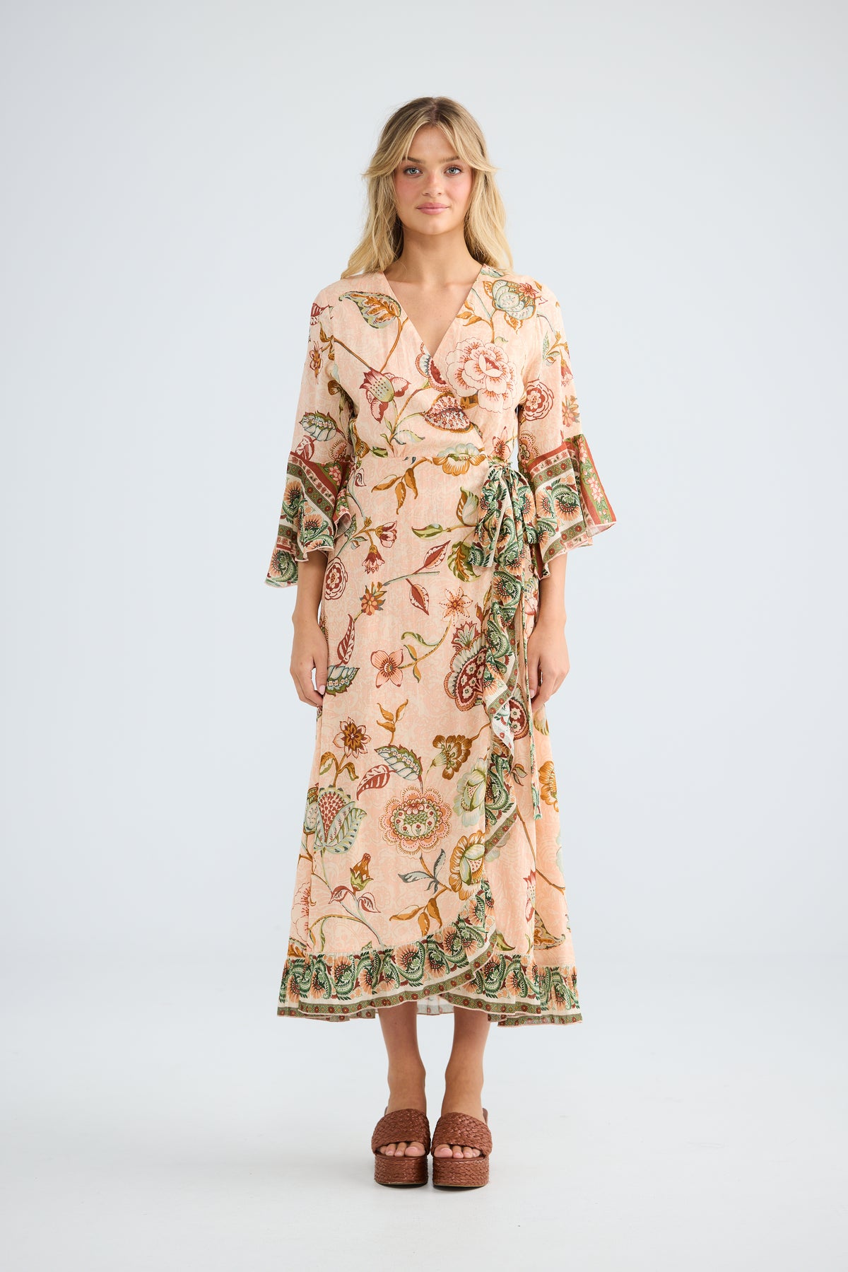 Carly Wrap Dress - Wildflower Oasis-Dresses-Talisman-The Bay Room
