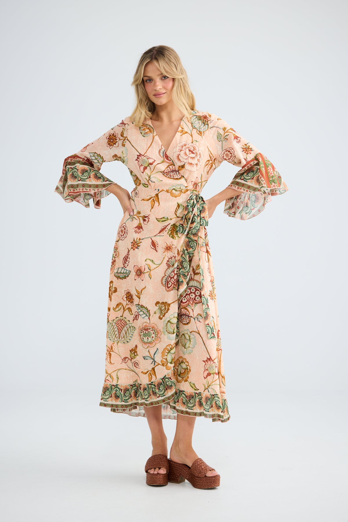 Carly Wrap Dress - Wildflower Oasis-Dresses-Talisman-The Bay Room