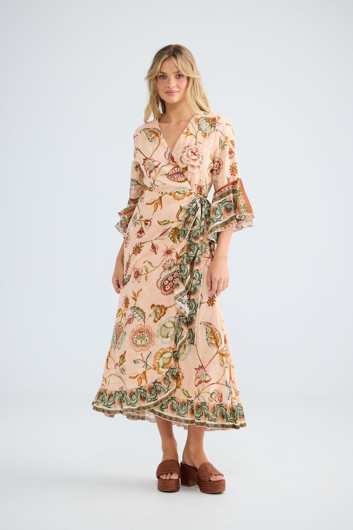 Carly Wrap Dress - Wildflower Oasis-Dresses-Talisman-The Bay Room