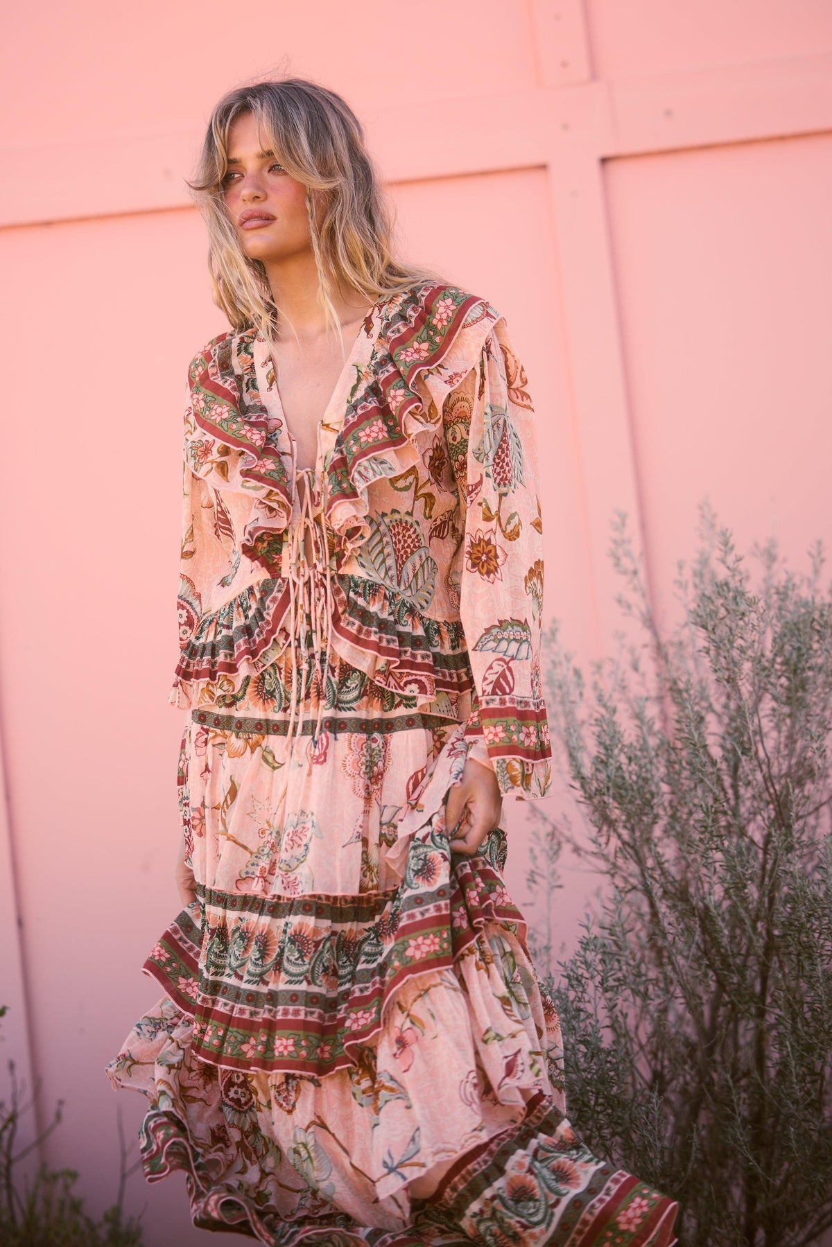 Carmen Frill Top - Wildflower Oasis-Tops-Talisman-The Bay Room