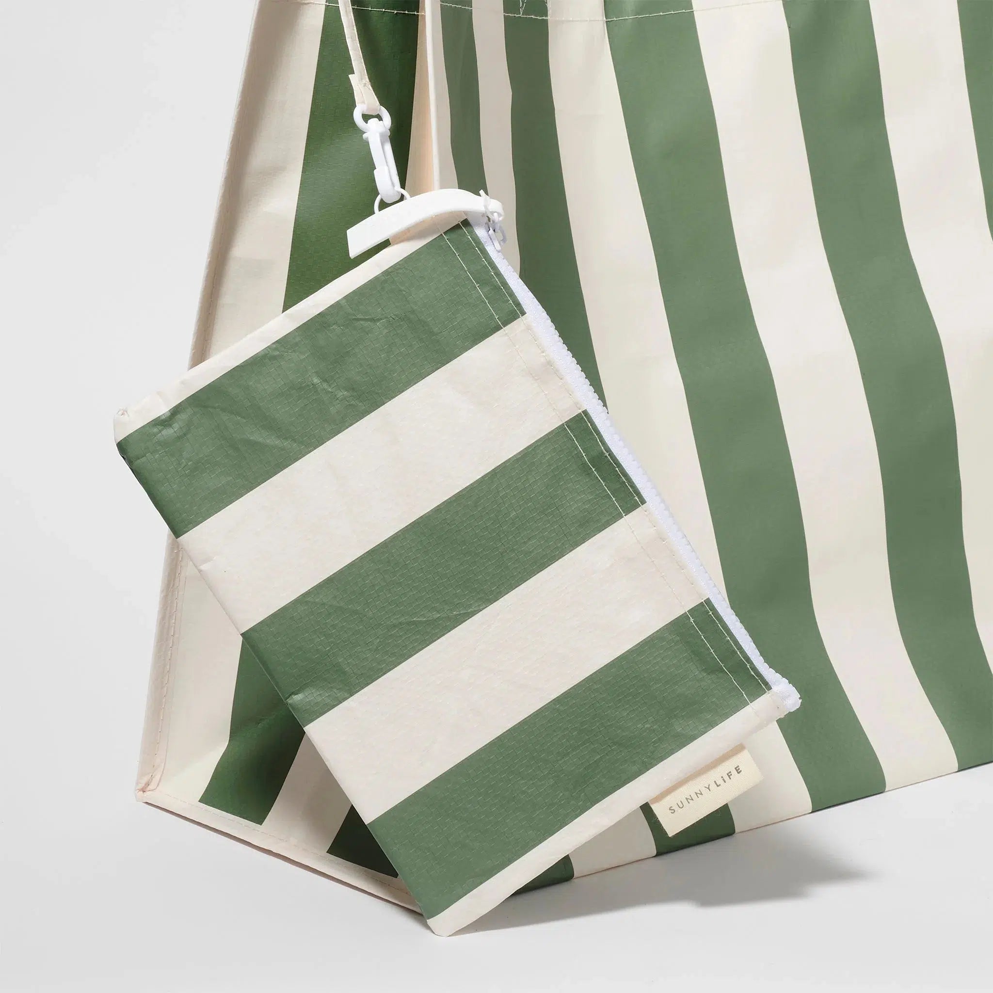 Carryall Beach Bag The Vacay Olive Stripe-Travel & Outdoors-Sunny Life-The Bay Room