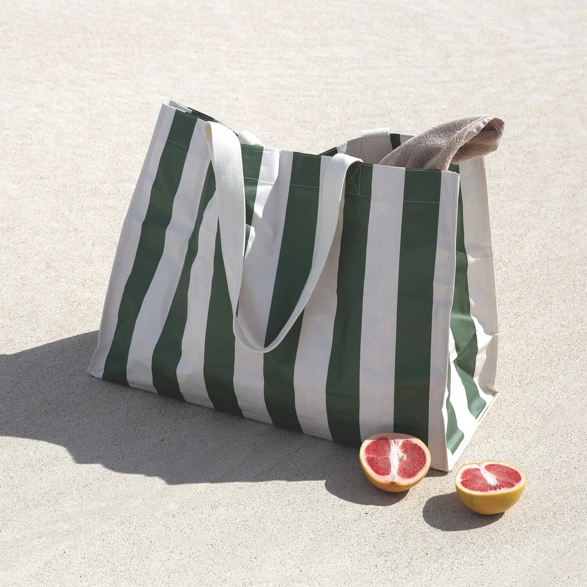 Carryall Beach Bag The Vacay Olive Stripe-Travel & Outdoors-Sunny Life-The Bay Room