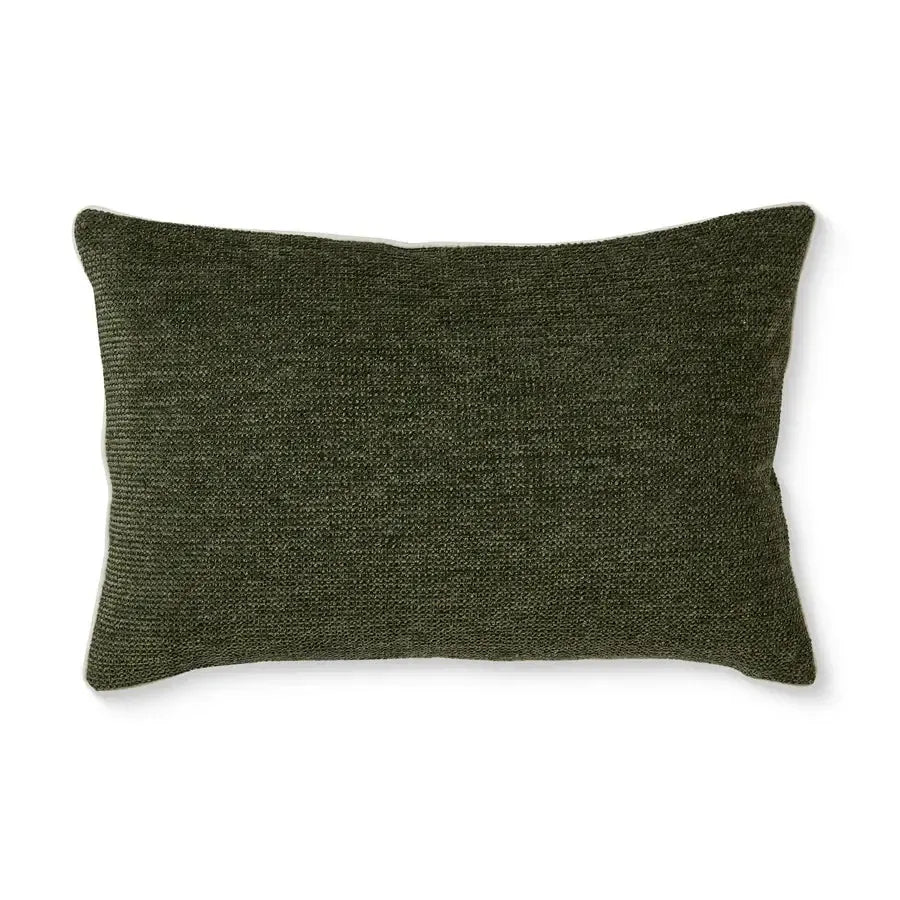 Casey Dark Green Textured Cushion 40x60cm-Soft Furnishings-Madras Link-The Bay Room