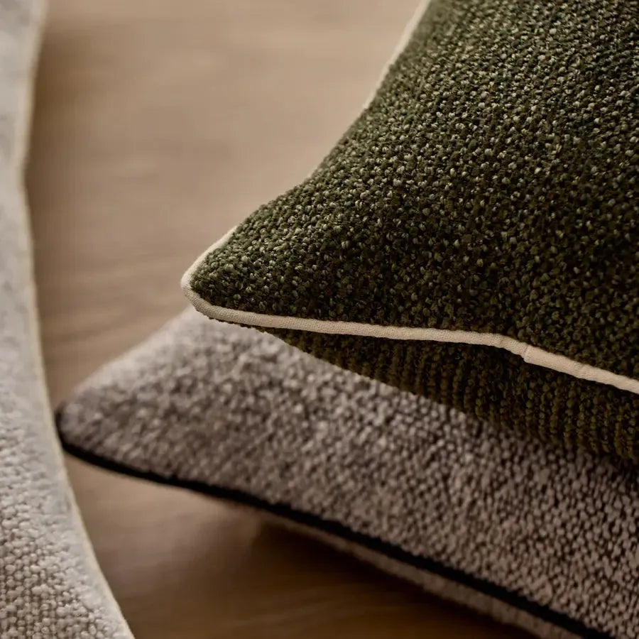Casey Dark Green Textured Cushion 55x55cm-Soft Furnishings-Madras Link-The Bay Room