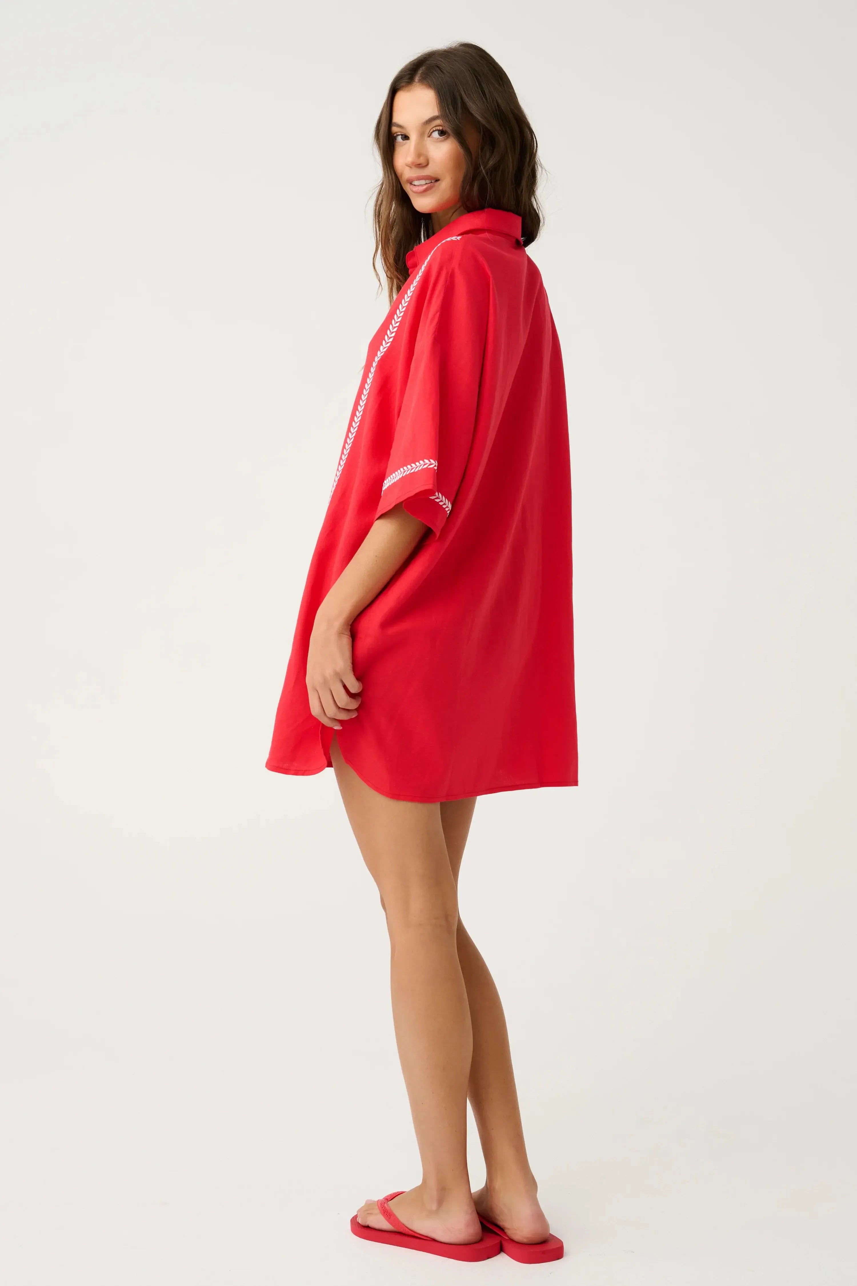 Casey Shirt Dress - Mandarin-Dresses-Cartel & Willow-The Bay Room