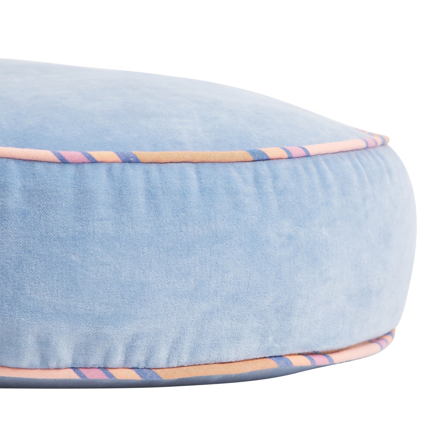 Castilo Round Velvet Cushion - Blue Jean-Soft Furnishings-PLAY by Sage & Clare-The Bay Room