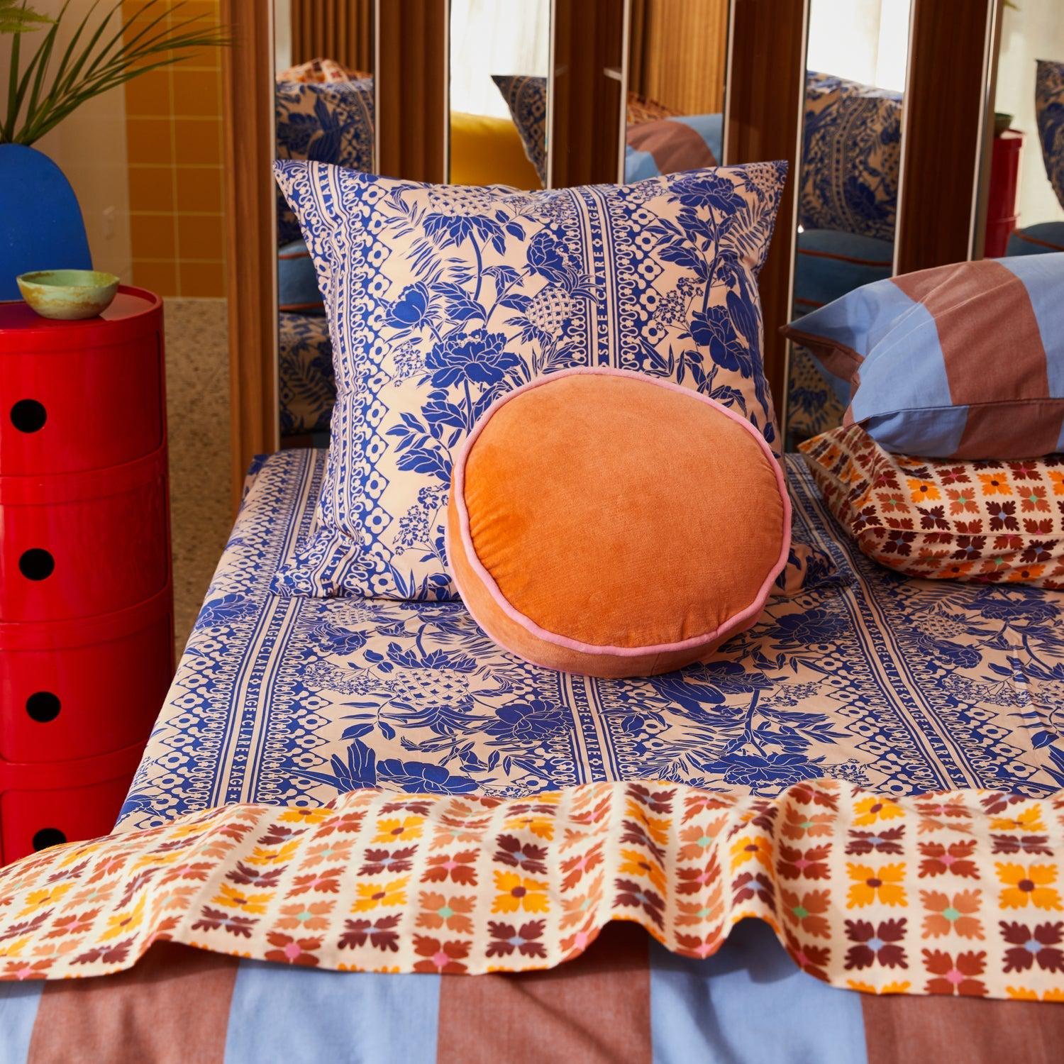 Castilo Round Velvet Cushion - Mocha-Soft Furnishings-PLAY by Sage & Clare-The Bay Room