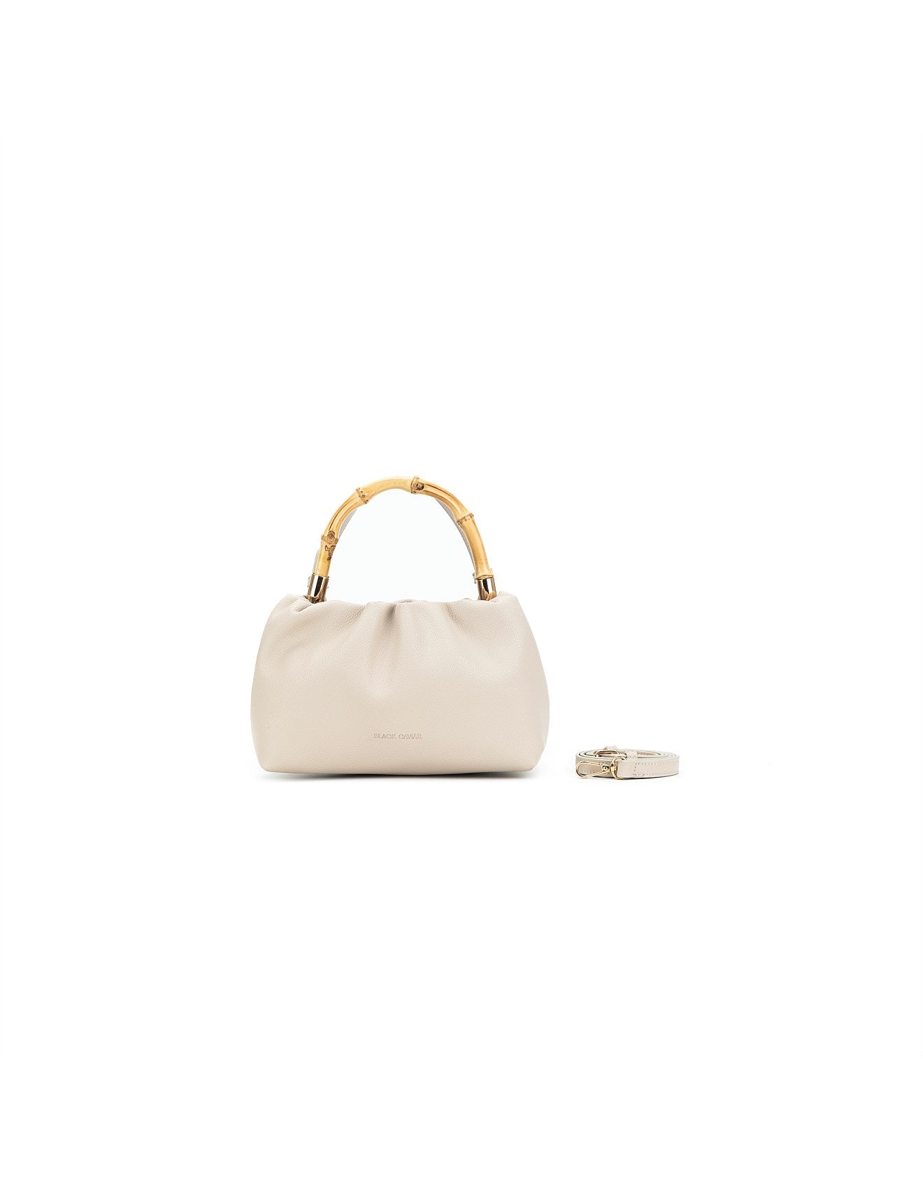 Catalina Oatmeal Bamboo Handle Crossbody Bag-Bags & Clutches-Black Caviar Designs-The Bay Room