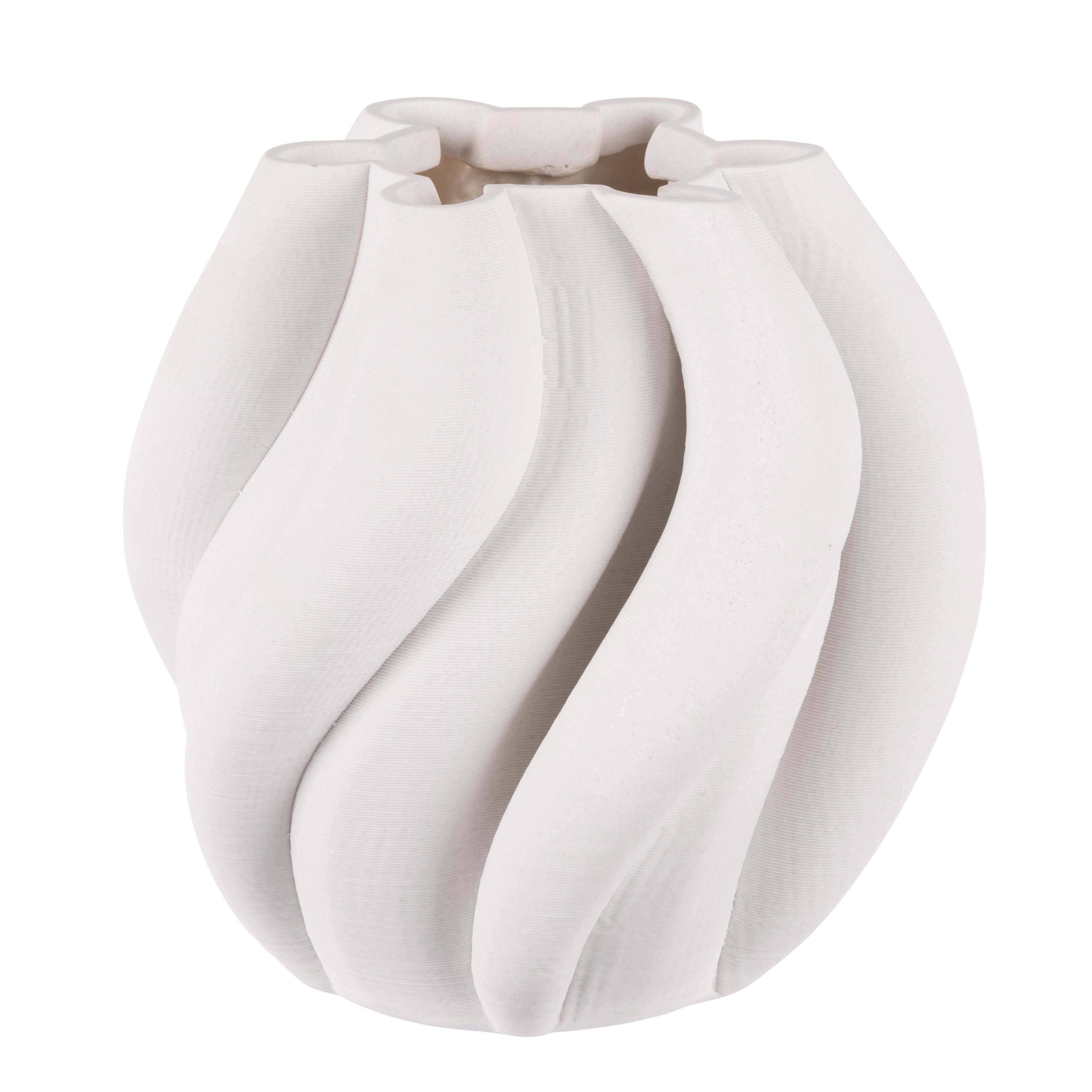 Celine Vessel White 24x23x22cm-Pots, Planters & Vases-Rogue Home-The Bay Room
