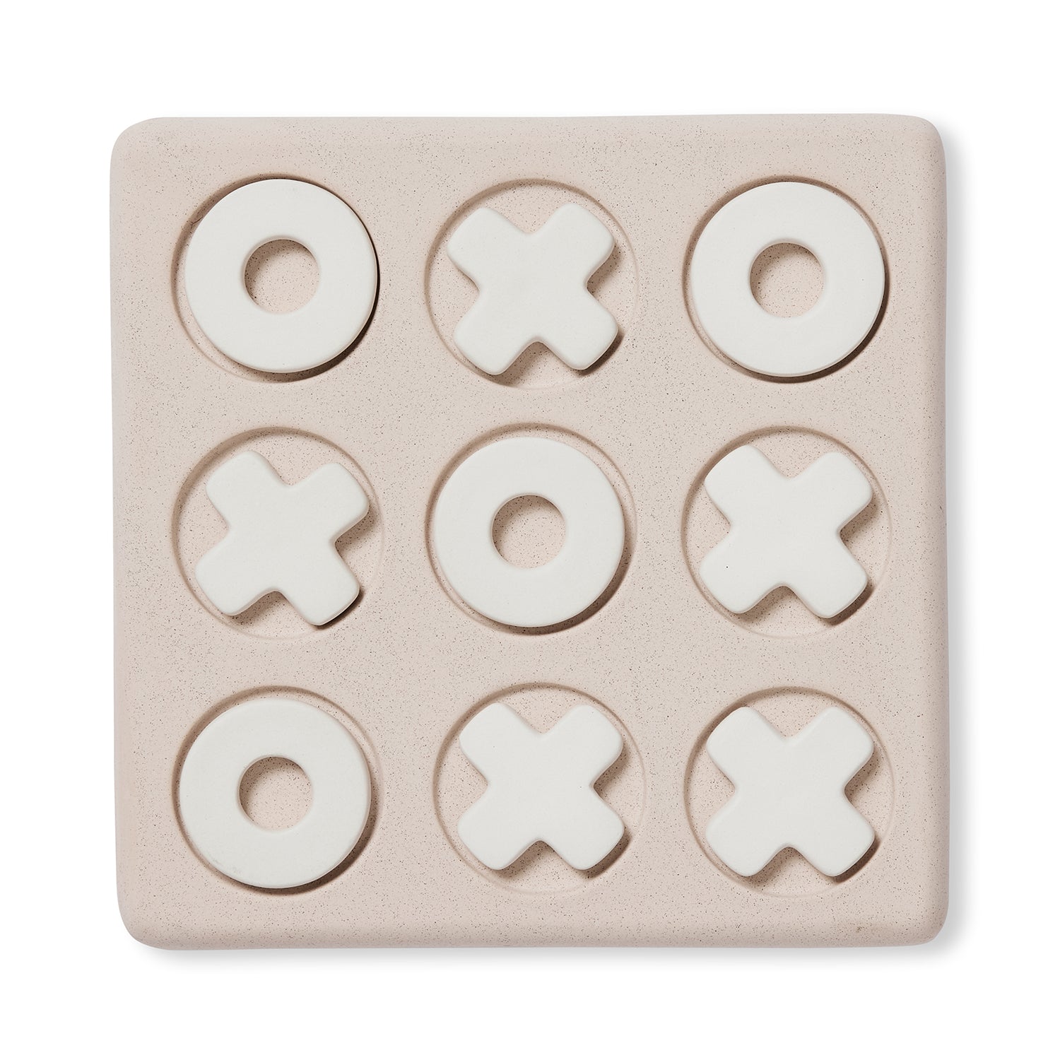 Ceramic Natural Tic Tac Toe-Decor Items-Madras Link-The Bay Room