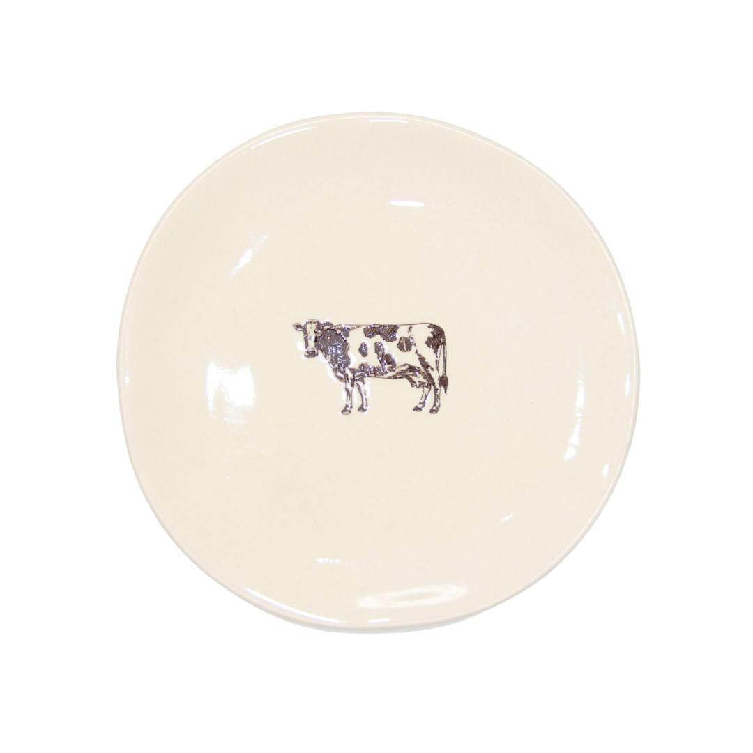Ceramic Plate Cow-Decor Items-DWBH-The Bay Room