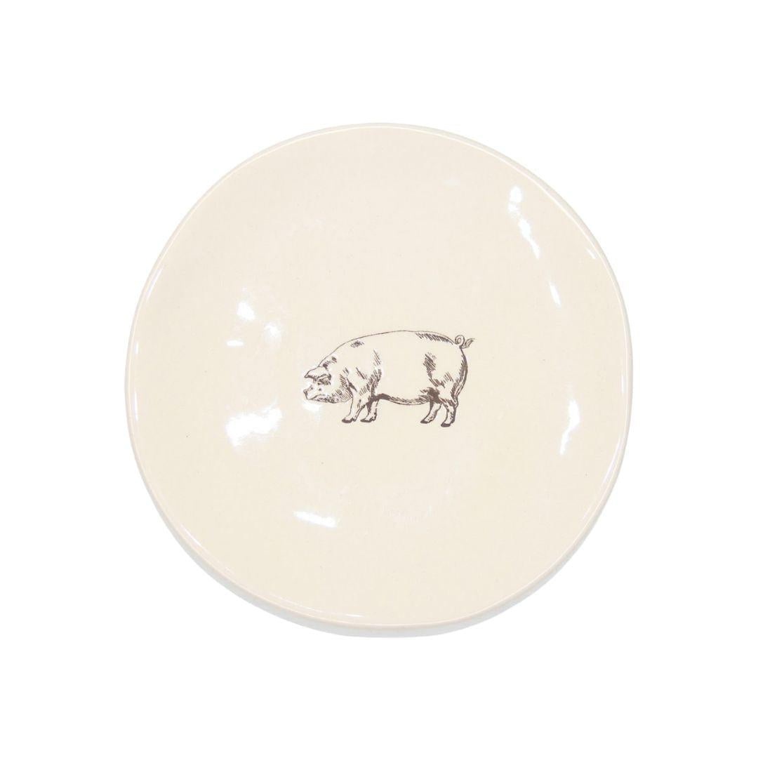Ceramic Plate Pig-Decor Items-DWBH-The Bay Room