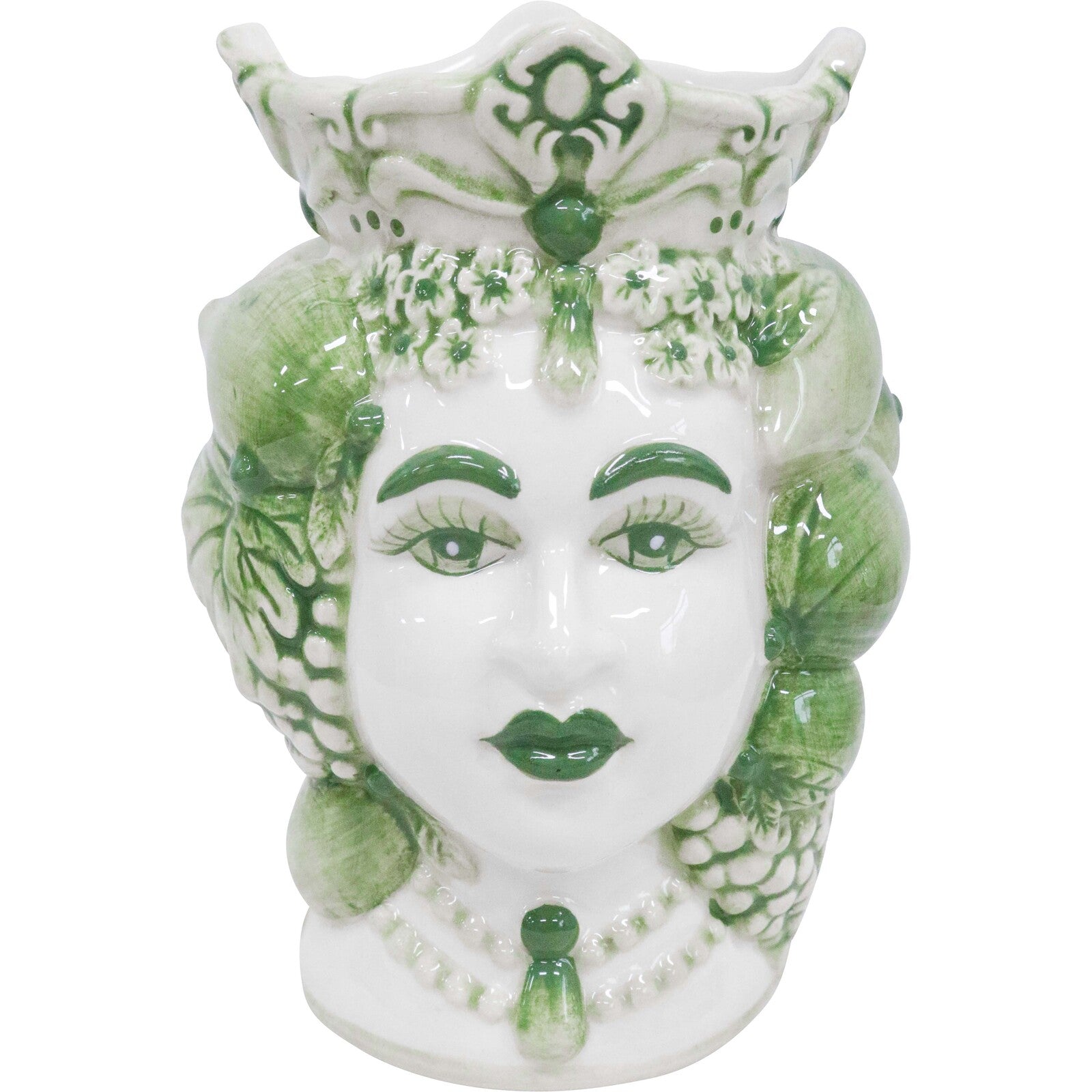 Ceramic Queen of Lemons Vase Green-Pots, Planters & Vases-Lavida-The Bay Room