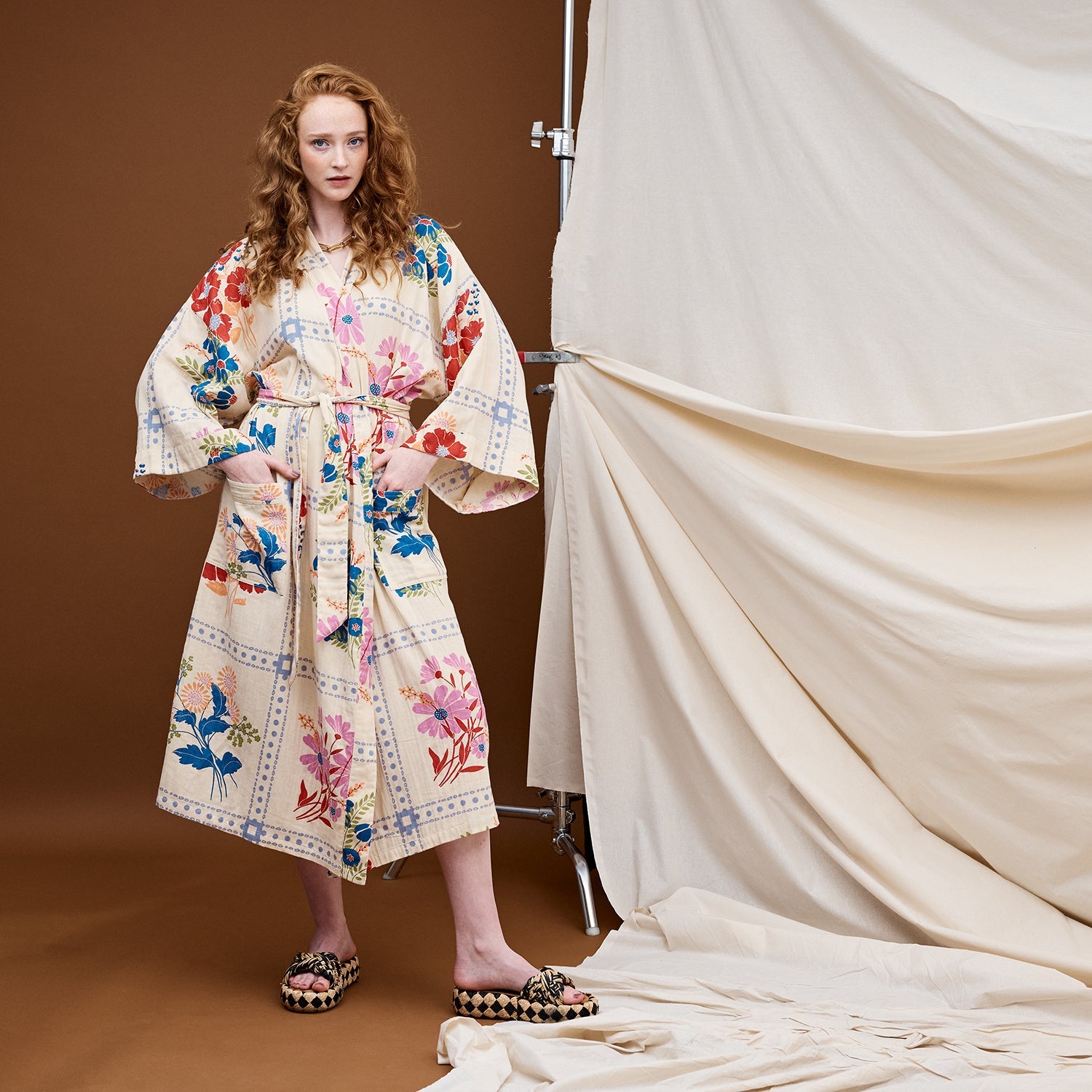 Charita Cotton Bath Robe-Sleepwear & Robes-Sage & Clare-The Bay Room