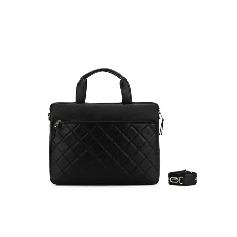 Charlie Black Computer Bag-Bags & Clutches-Black Caviar Designs-The Bay Room