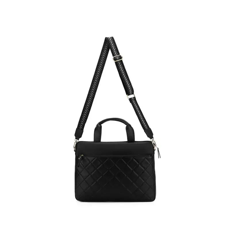 Charlie Black Computer Bag-Bags & Clutches-Black Caviar Designs-The Bay Room