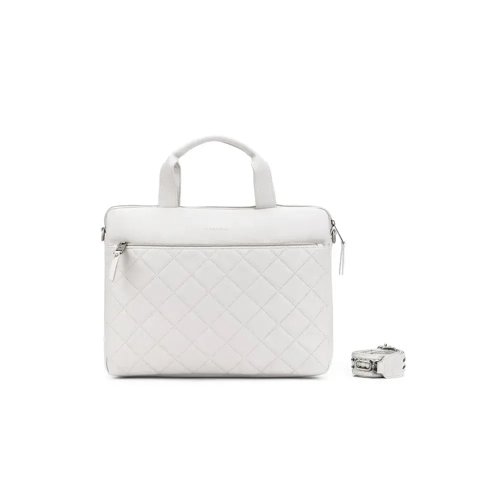 Charlie Oatmeal Computer Bag-Bags & Clutches-Black Caviar Designs-The Bay Room