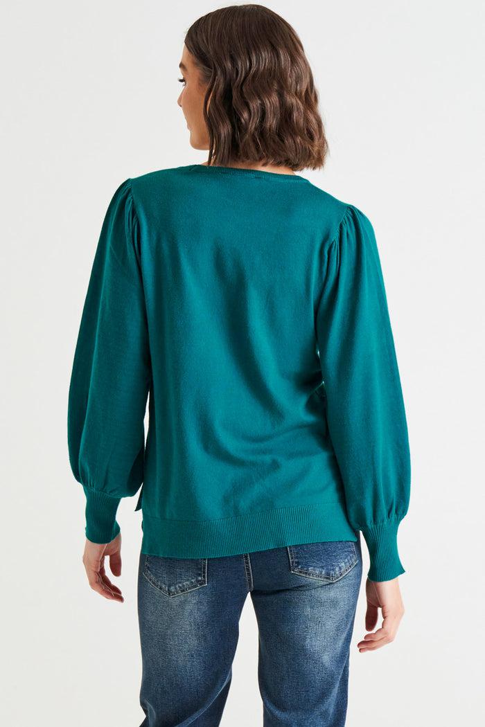 Charlotte Knit Jumper - Classic Teal-Knitwear & Jumpers-Betty Basics-The Bay Room