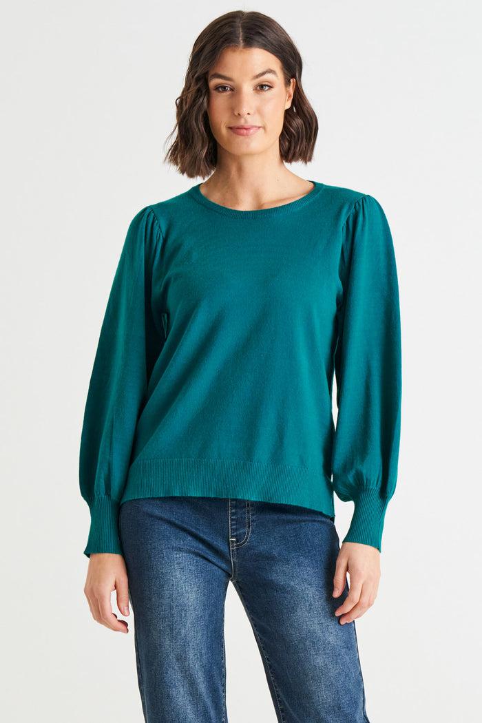 Charlotte Knit Jumper - Classic Teal-Knitwear & Jumpers-Betty Basics-The Bay Room
