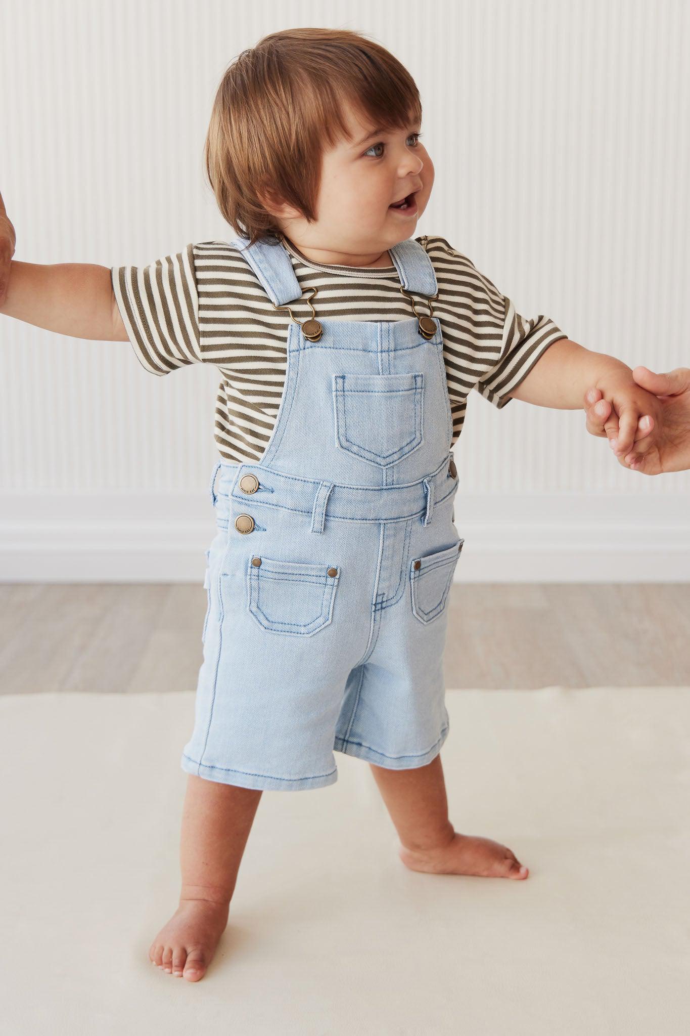 Chase Twill Short Overall - Washed Denim-Clothing & Accessories-Jamie Kay-The Bay Room