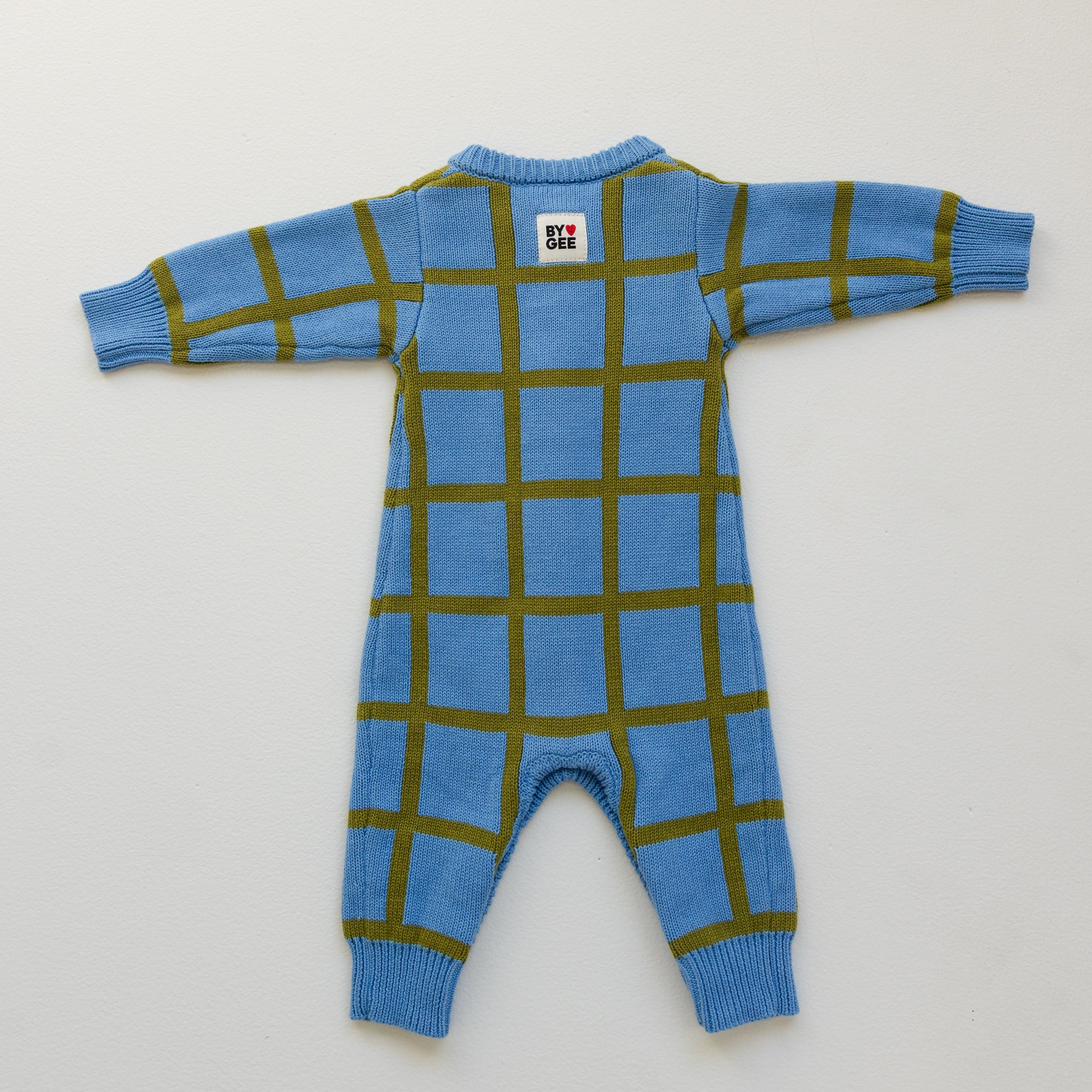 Check Knit Romper - Bluebird-Clothing & Accessories-BY GEE-The Bay Room