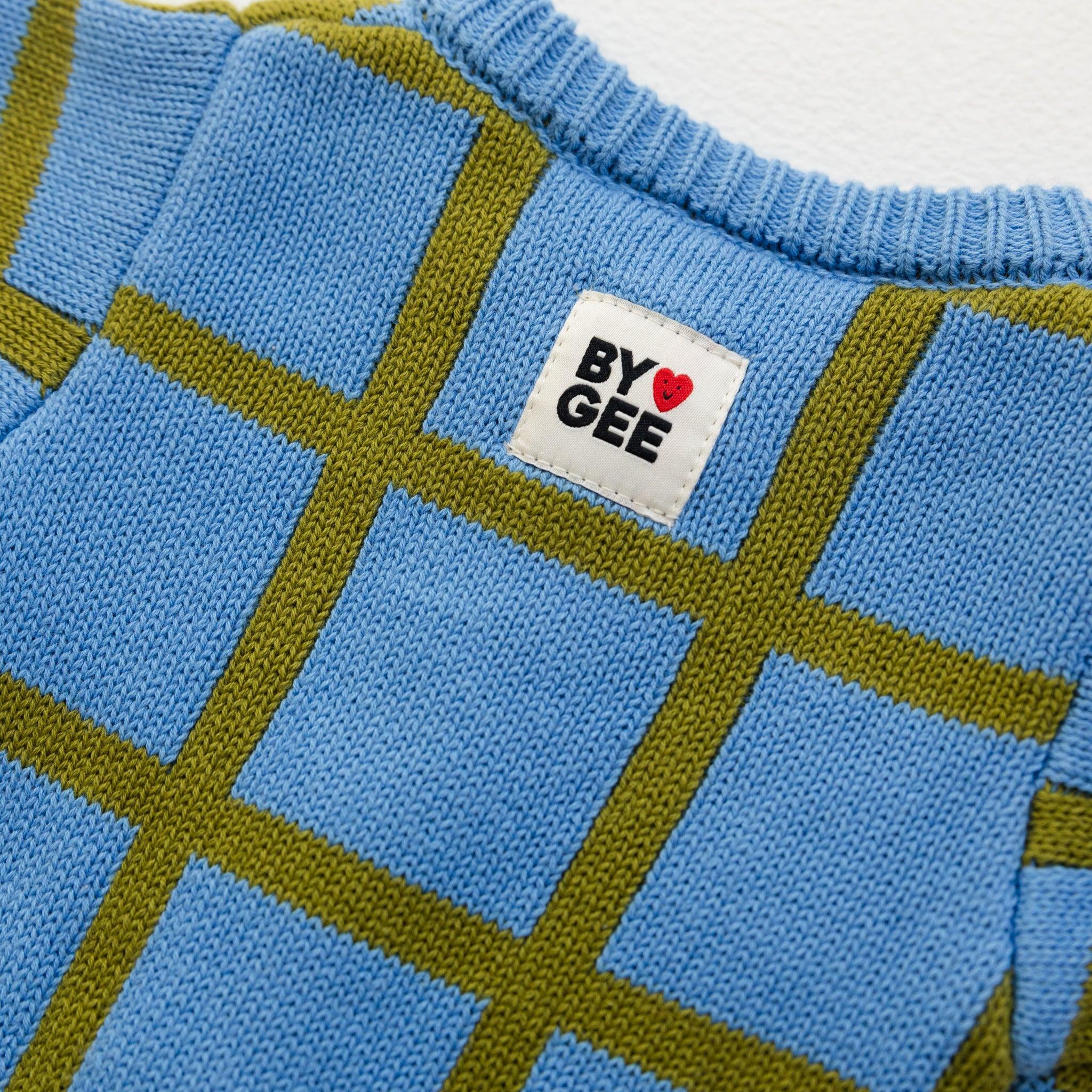Check Knit Romper - Bluebird-Clothing & Accessories-BY GEE-The Bay Room