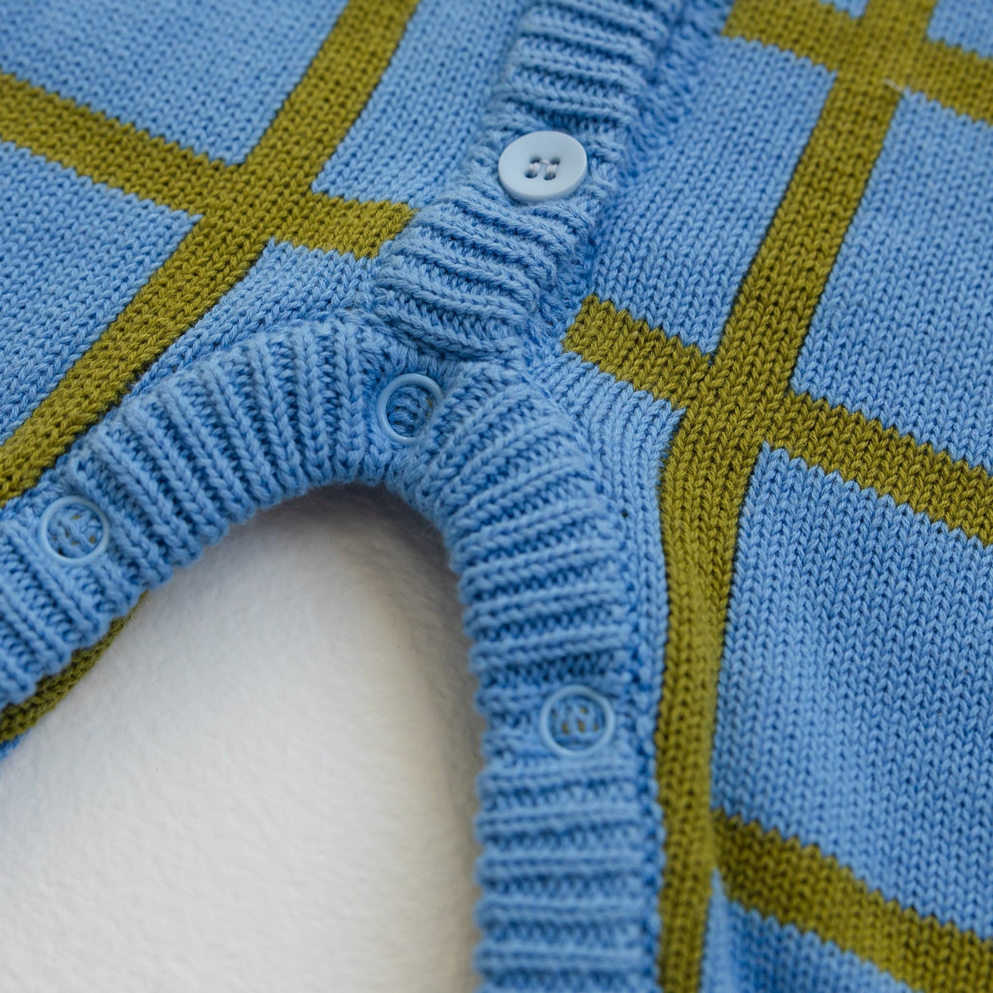 Check Knit Romper - Bluebird-Clothing & Accessories-BY GEE-The Bay Room