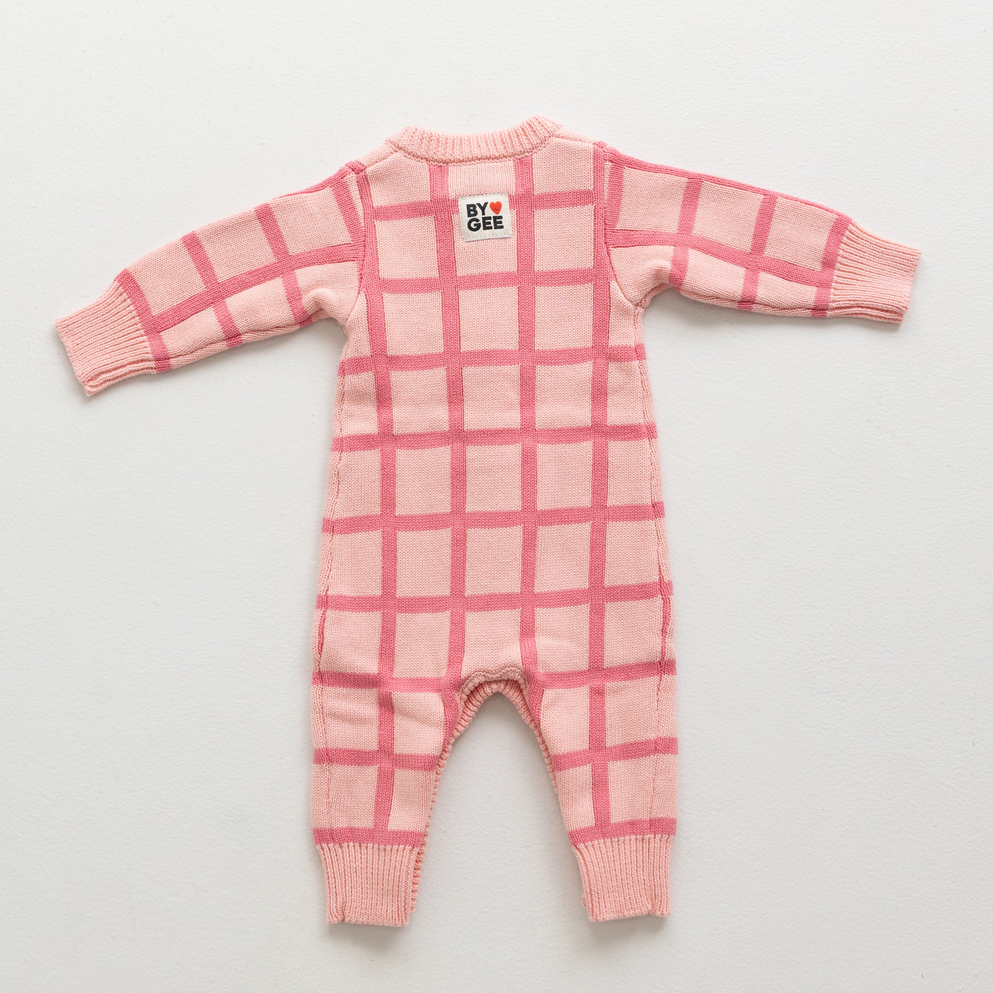 Check Knit Romper - Peony-Clothing & Accessories-BY GEE-The Bay Room