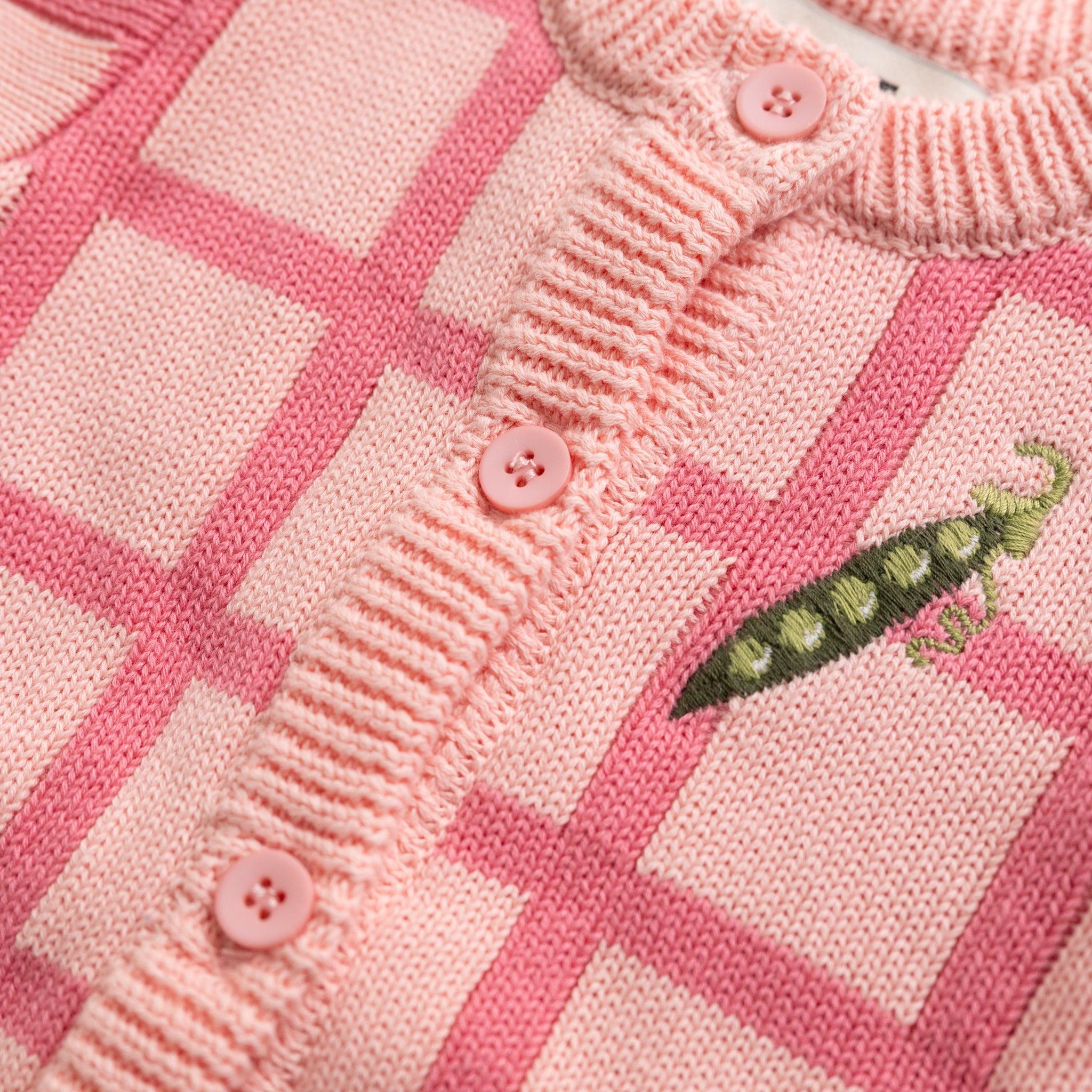 Check Knit Romper - Peony-Clothing & Accessories-BY GEE-The Bay Room