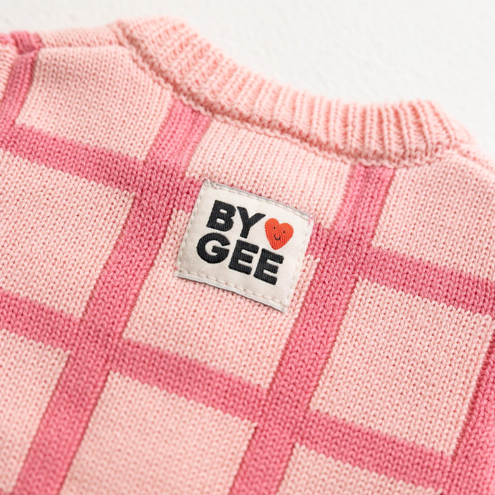 Check Knit Romper - Peony-Clothing & Accessories-BY GEE-The Bay Room