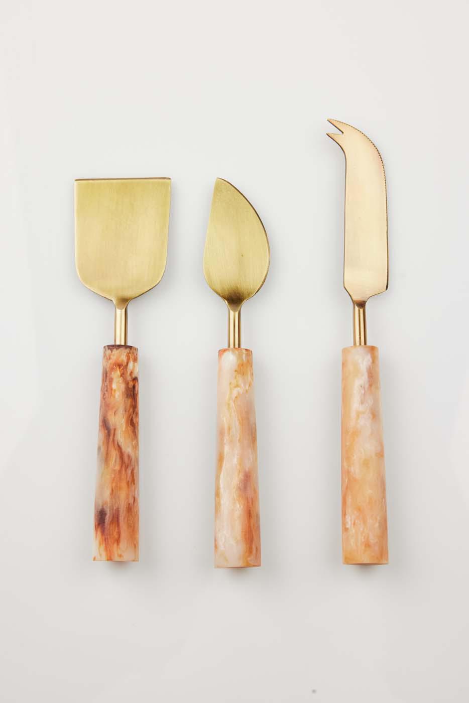Cheese Knife Set 3 - Toffee-Dining & Entertaining-Holiday-The Bay Room