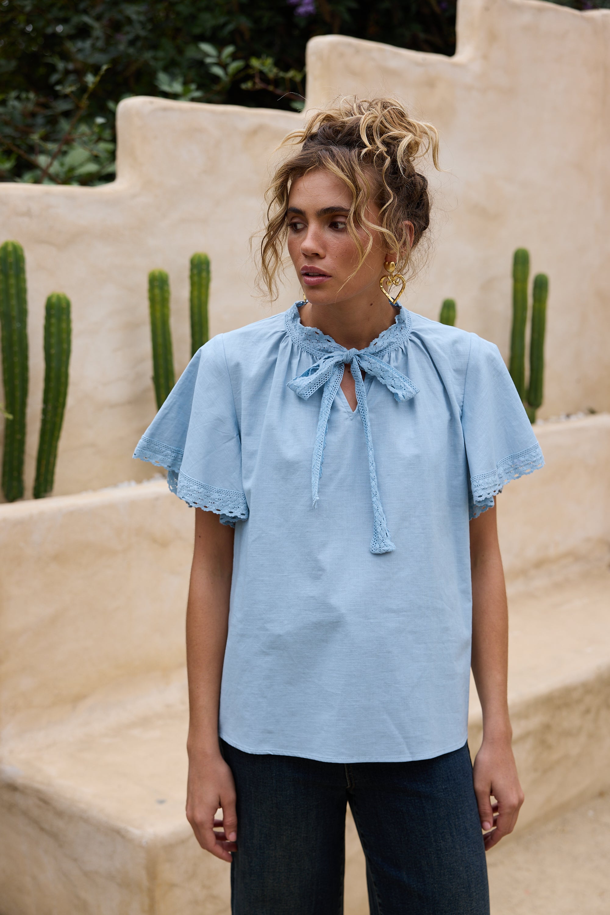 Cherri Top - Light Blue-Tops-Talisman-The Bay Room