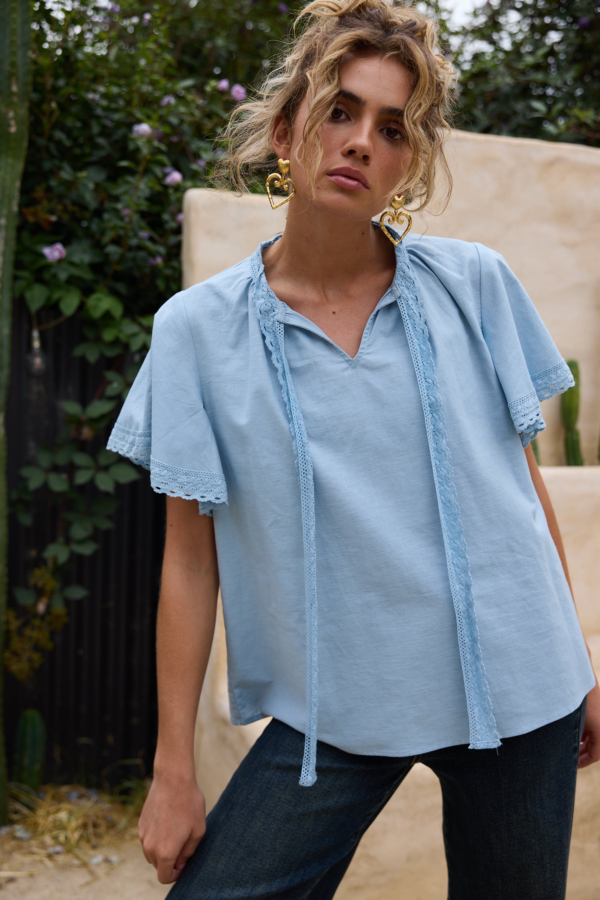 Cherri Top - Light Blue-Tops-Talisman-The Bay Room