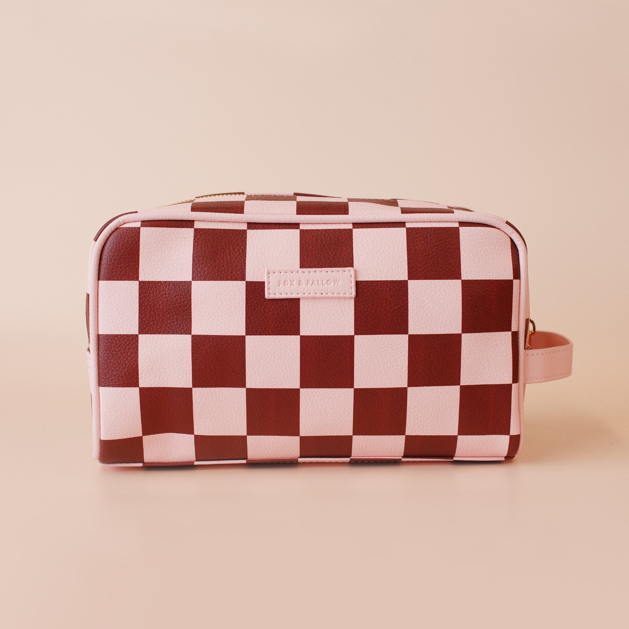 Cherry Check Wash Bag-Beauty & Well-Being-Fox & Fallow-The Bay Room